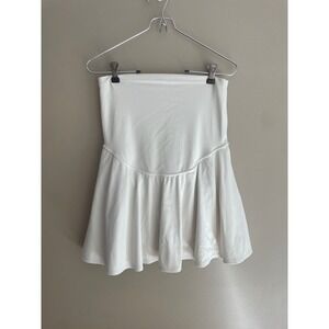 Milky White Maternity Skort Women's Small CRZ YOGA Skirt Pockets Activewear